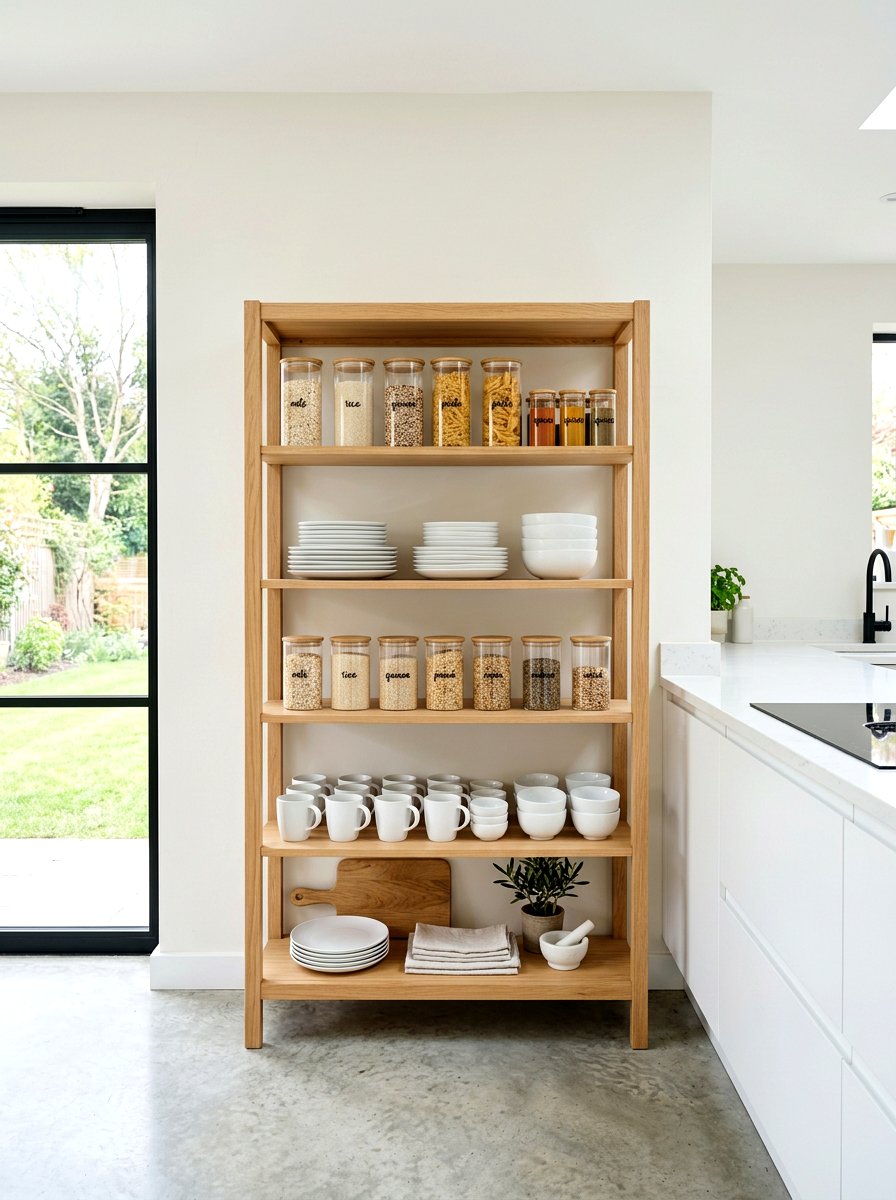 Open Shelving Storage Unit - 30 freestanding kitchen cabinet ideas