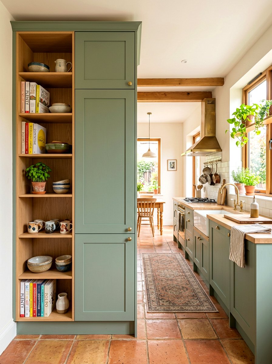 Open Shelving Tall Cabinet Mix - 30 floor to ceiling kitchen cabinets ideas