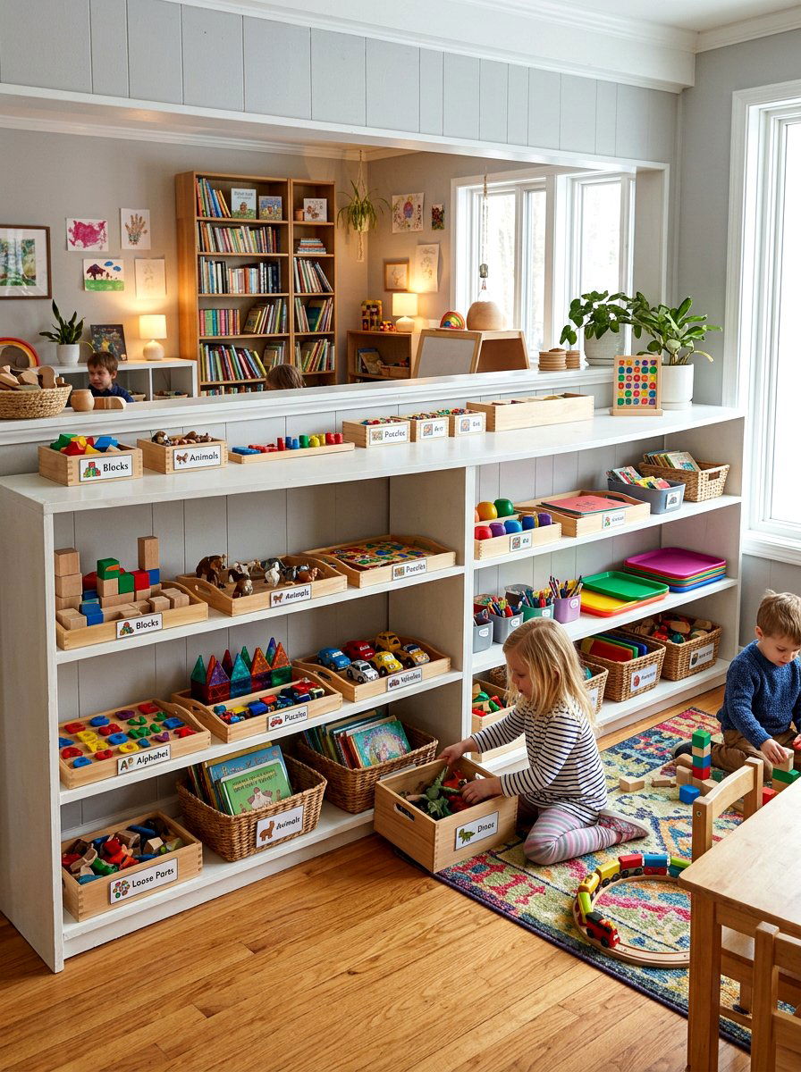 Open Shelving Unit - 30 toy library playroom ideas