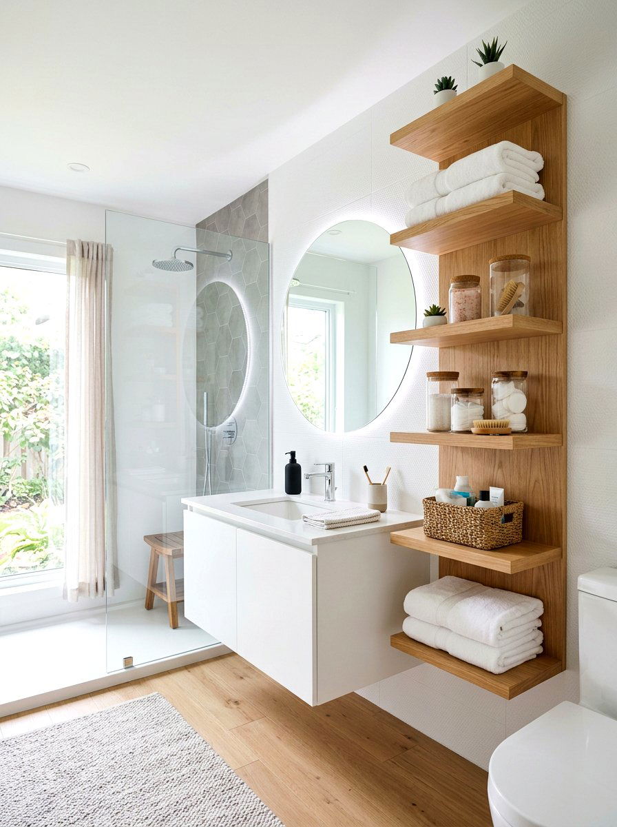Open Shelving - 30 modern bathroom ideas
