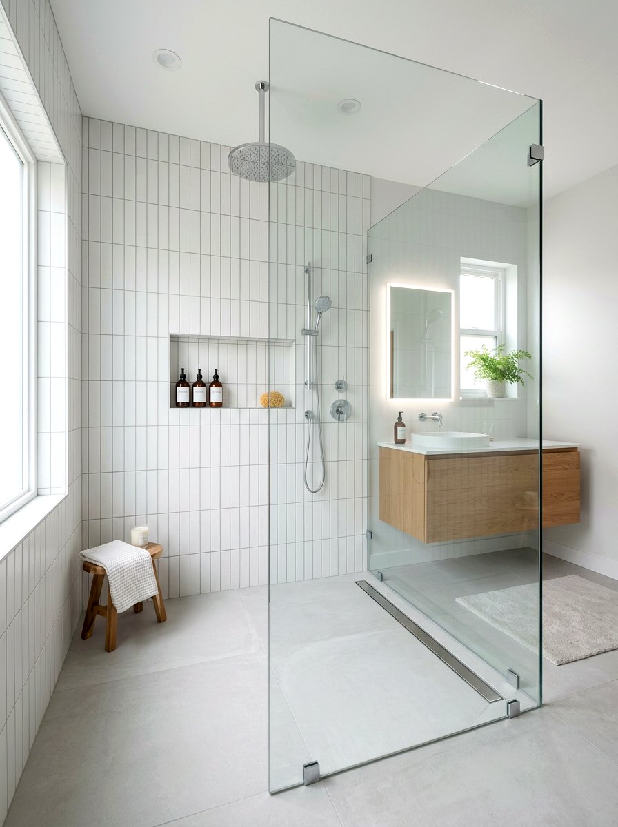 Open Shower Vertical Tile - 30 vertical tile shower ideas