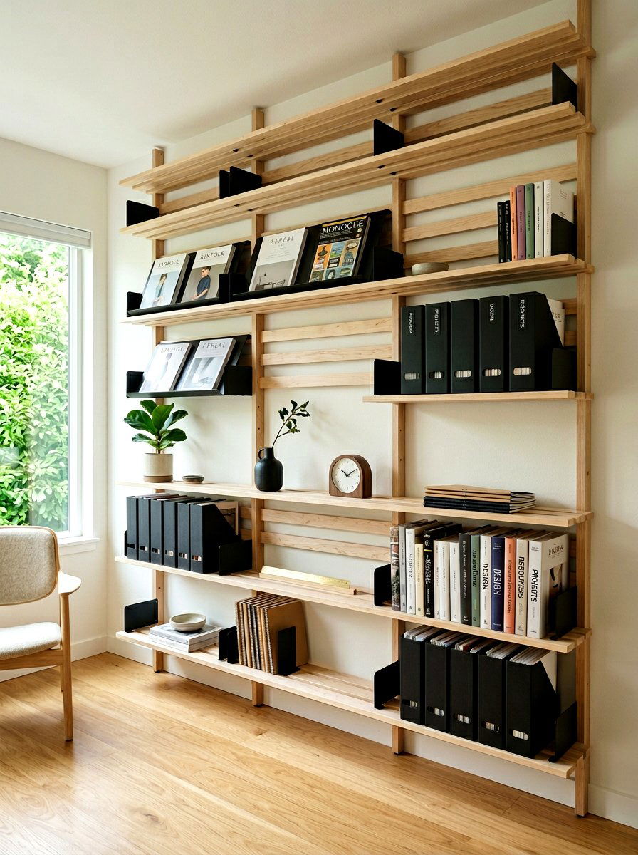 Open Slat Shelving - 30 office file storage ideas