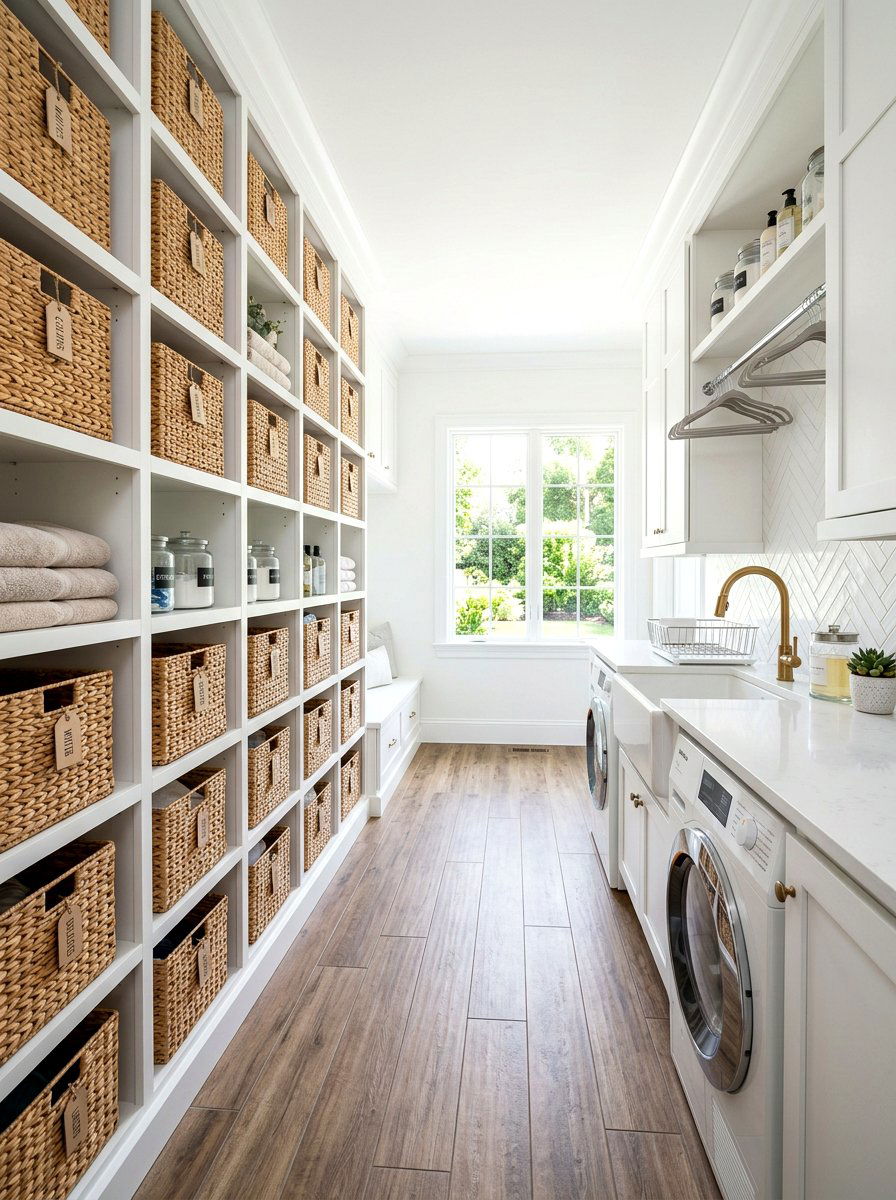 Open Wall Cubbies - 30 laundry room wall decor ideas