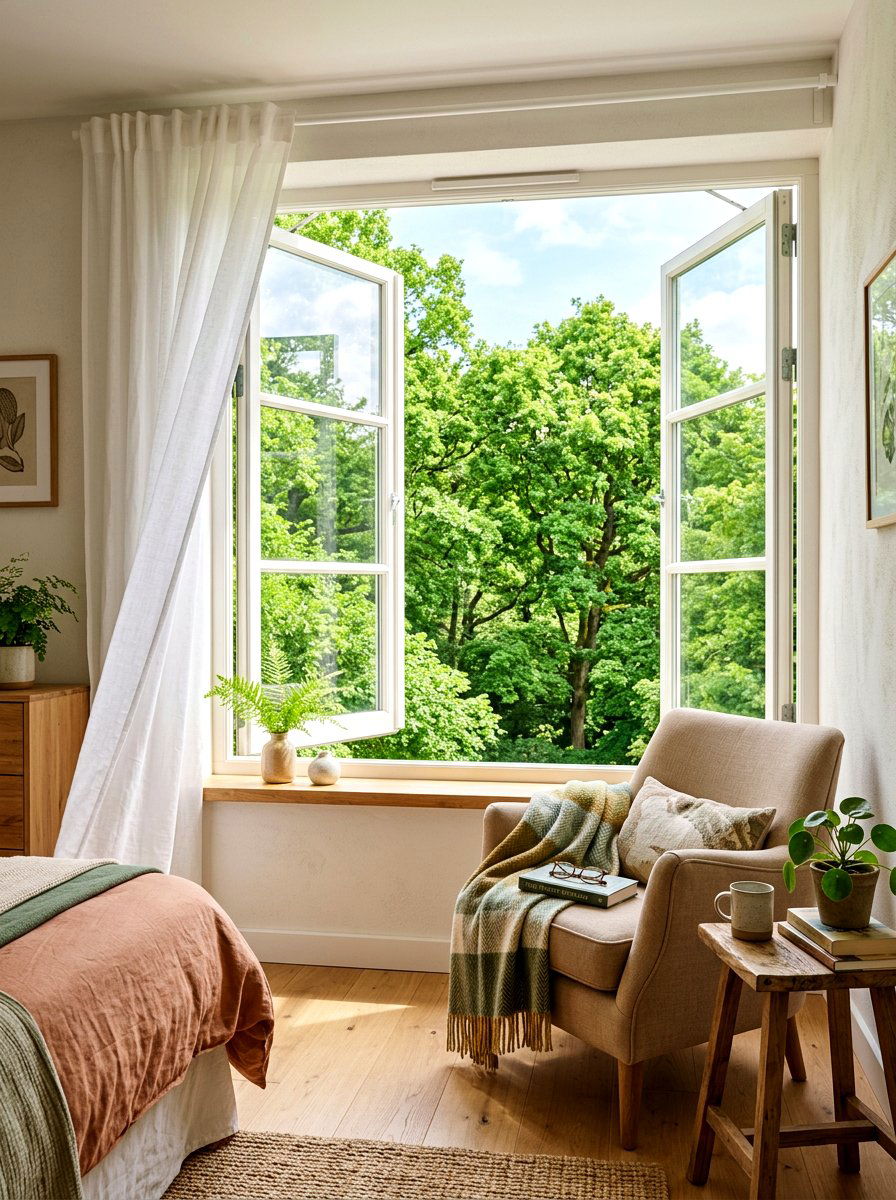 Open Window Layout - 30 summer bedroom decor ideas