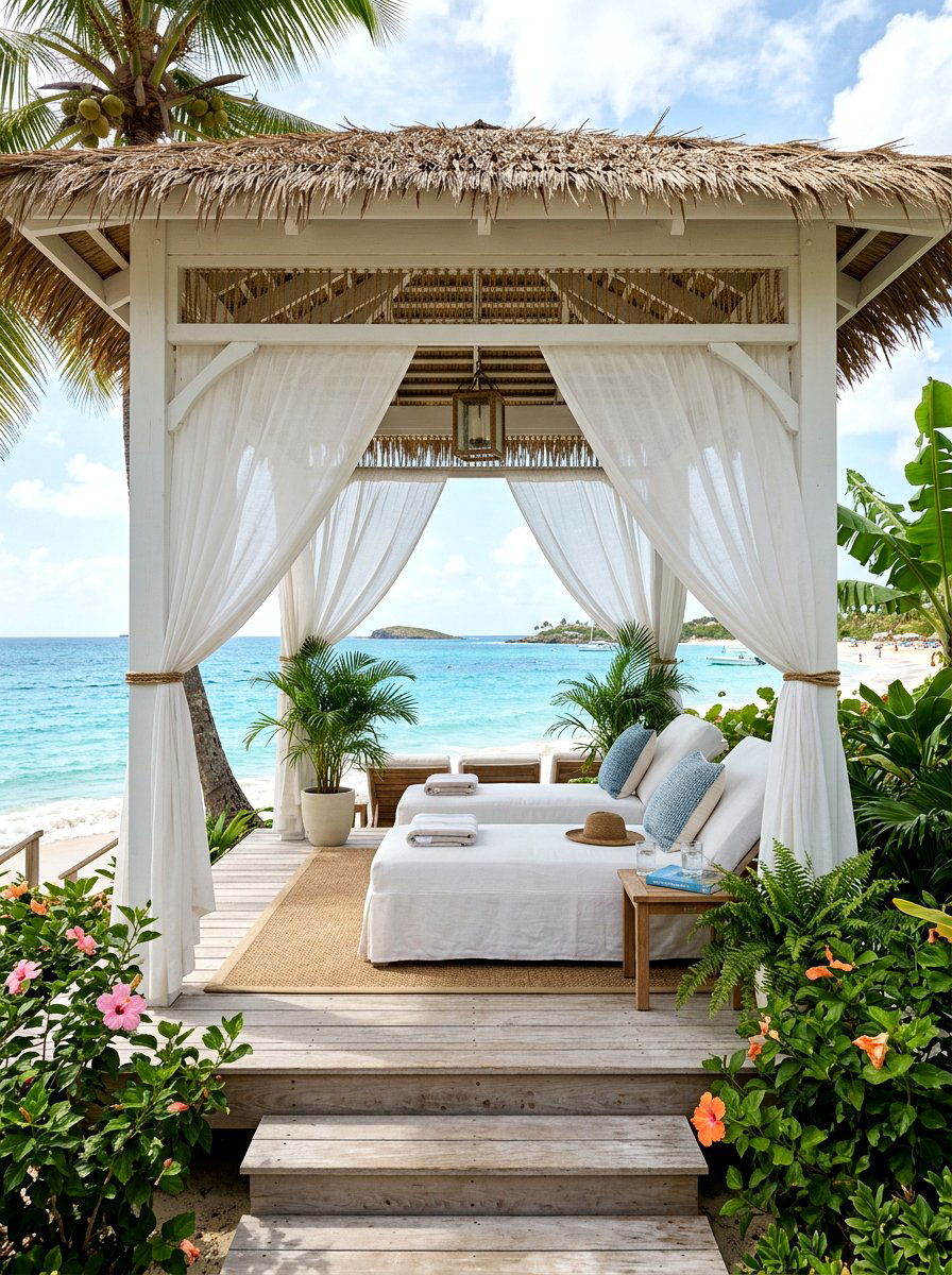 Open air cabana - 30 beach house patio ideas