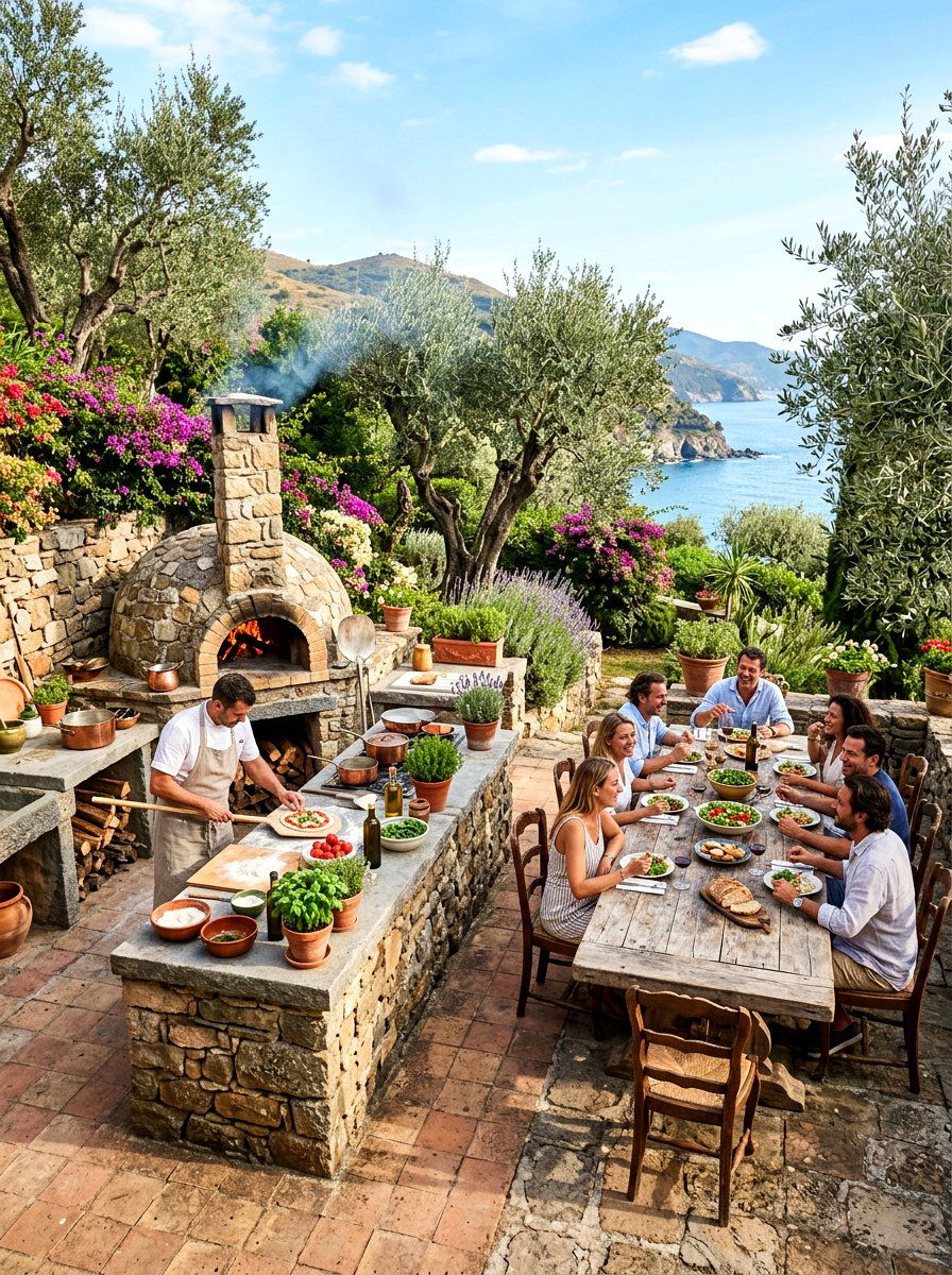 Open air kitchen - 30 Mediterranean summer decor ideas