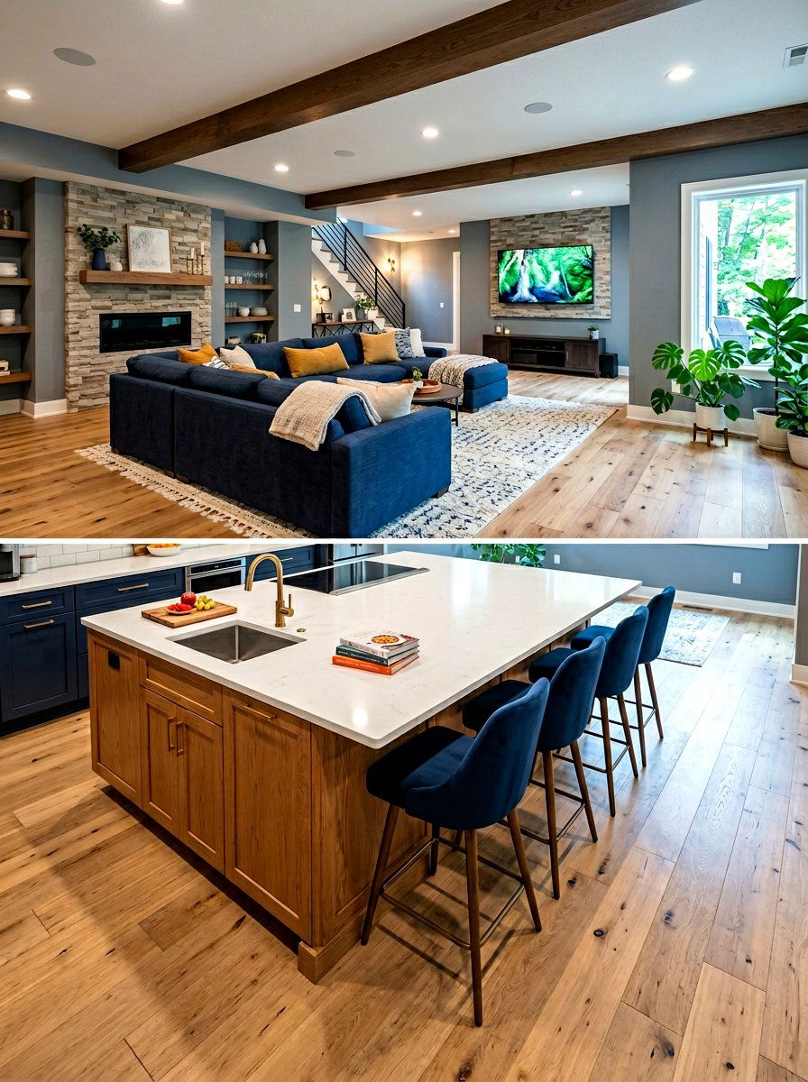 Open concept basement kitchenette - 30 basement kitchenette ideas