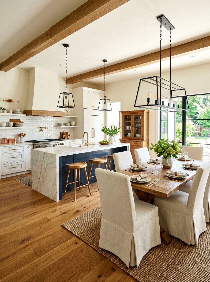 Open concept kitchen dining room - 30 Nancy Meyers dining room ideas