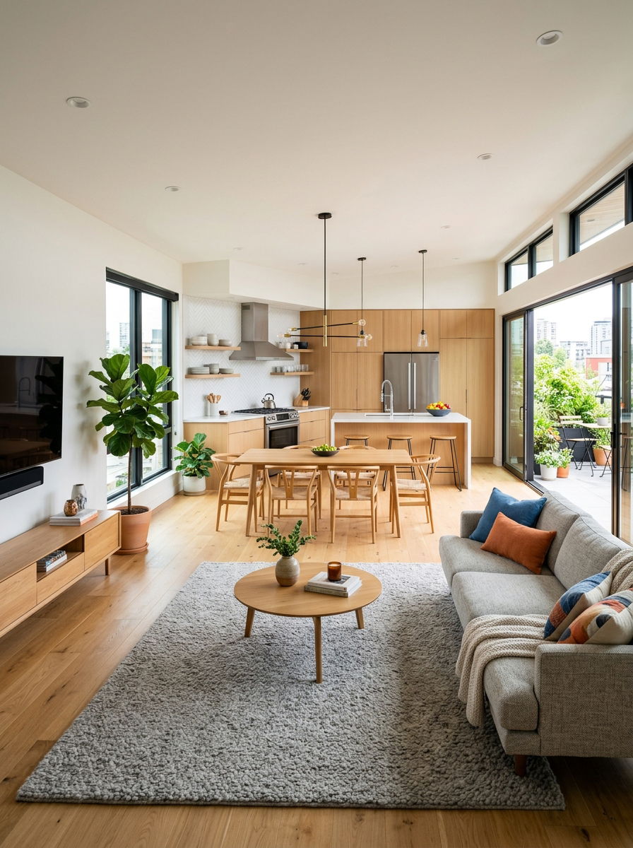 Open concept living room floor plan - 30 no fireplace living room ideas