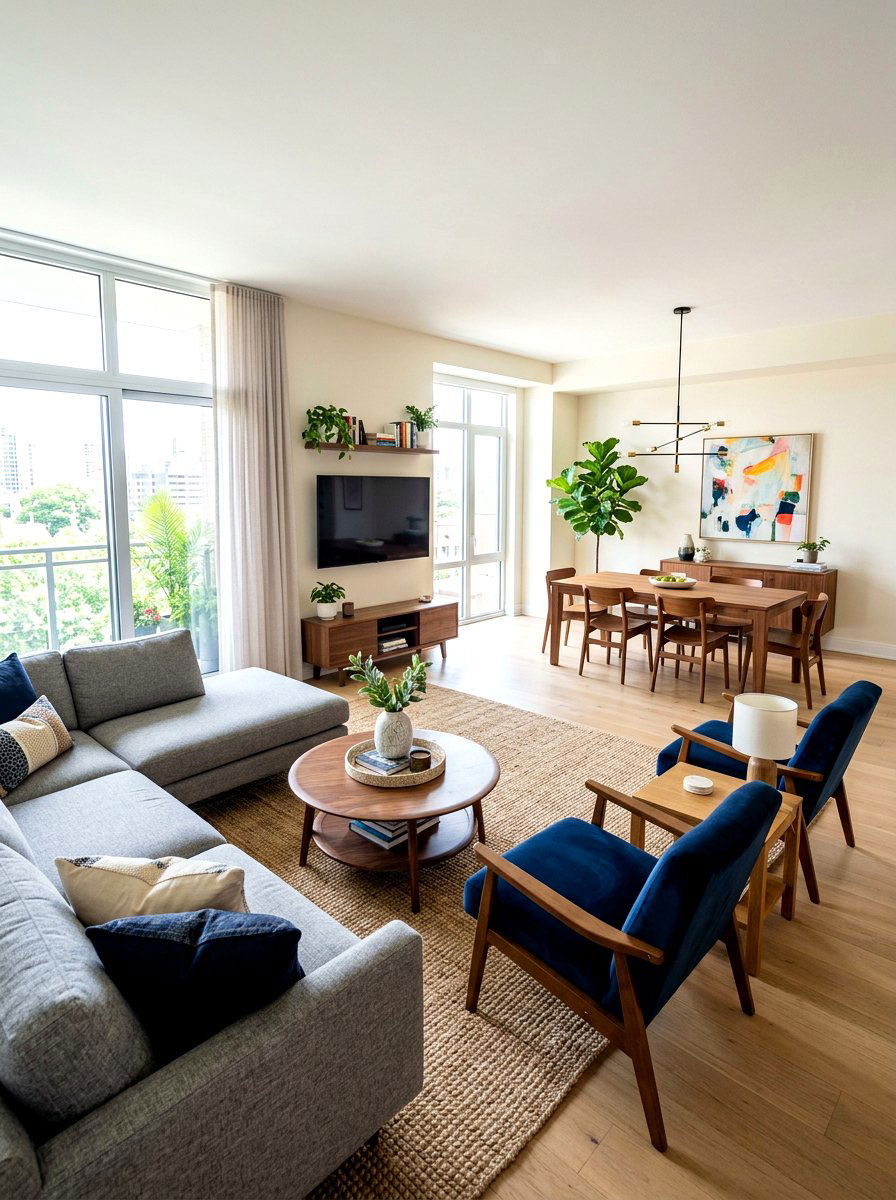Open concept living room layout - 30 furniture arrangement ideas