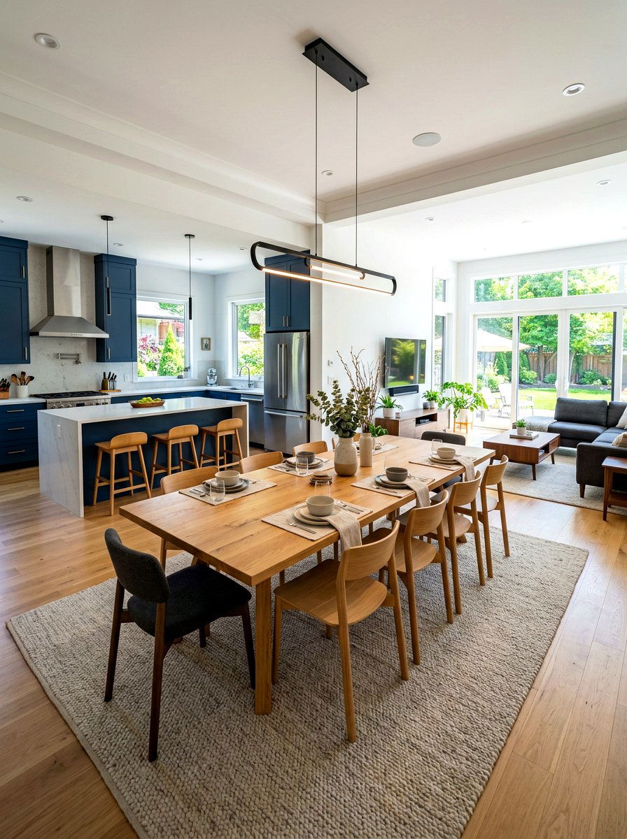 Open concept rectangular dining room - 30 rectangular dining room ideas