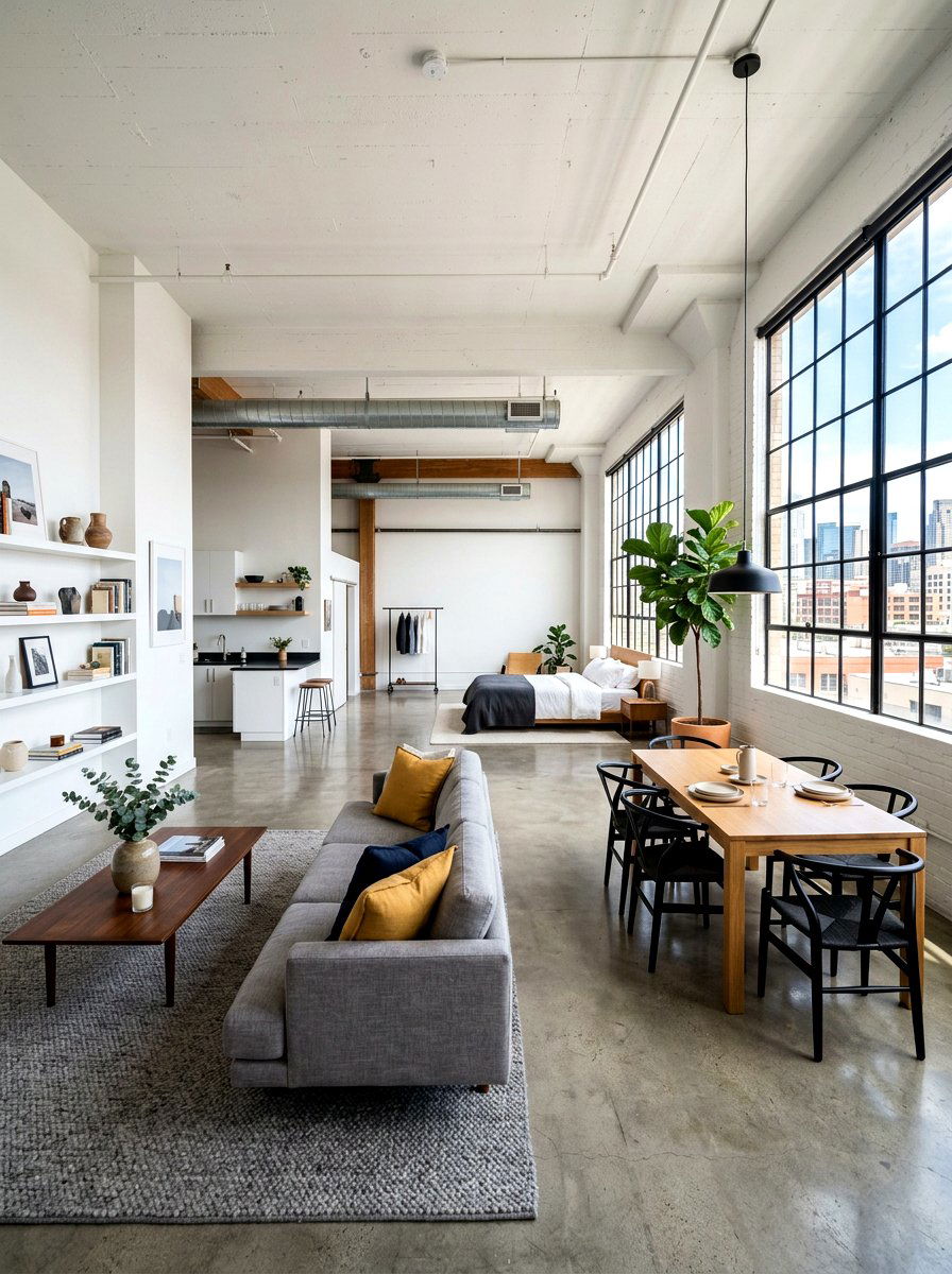 Open concept studio loft - 30 loft apartment ideas