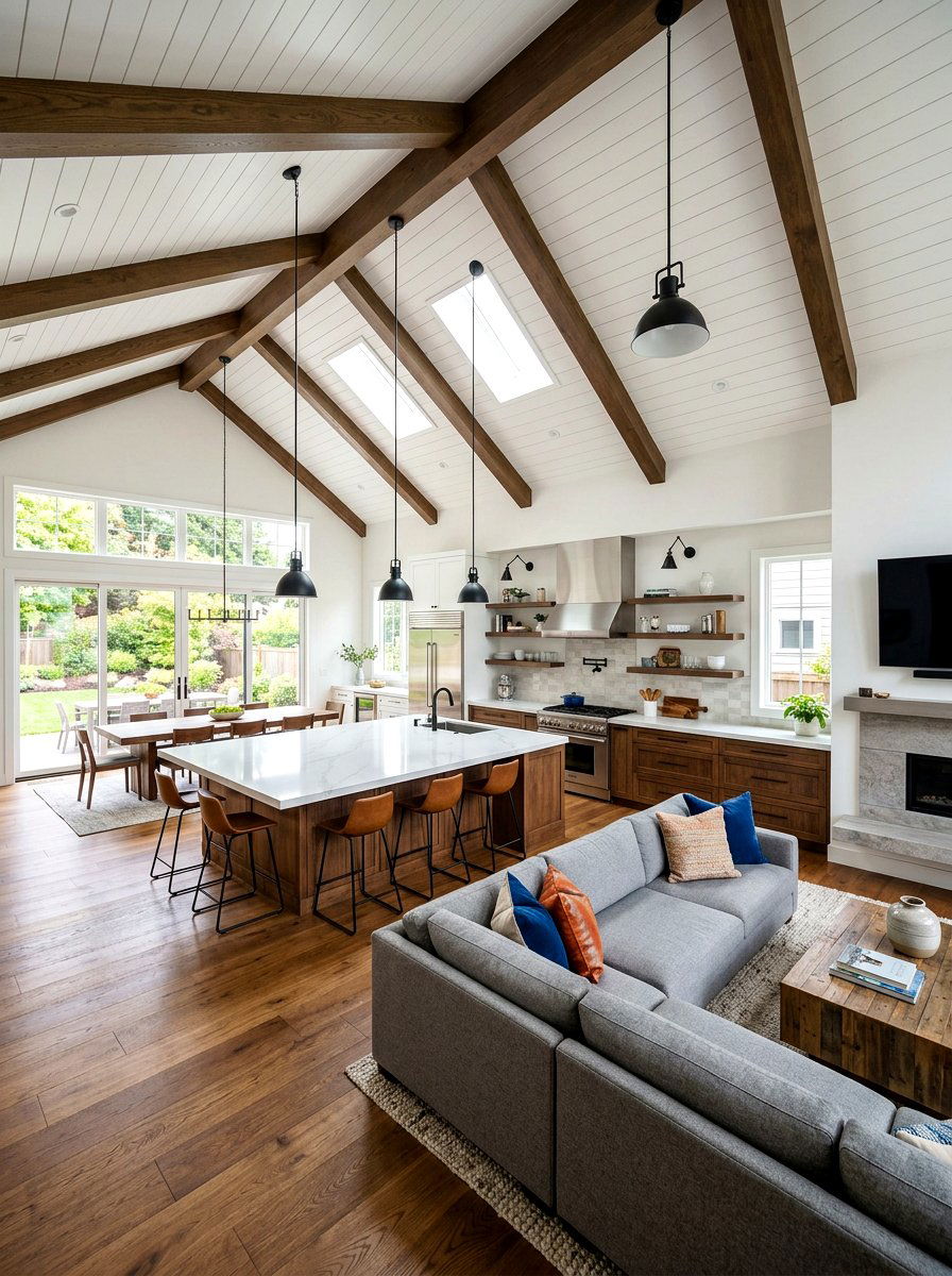 Open concept vaulted living room - 30 vaulted living room ideas