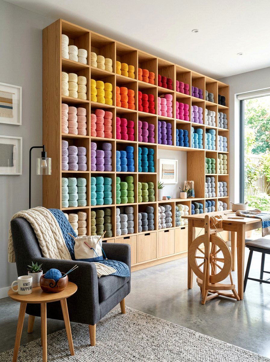 Open cubby shelving - 30 yarn storage ideas