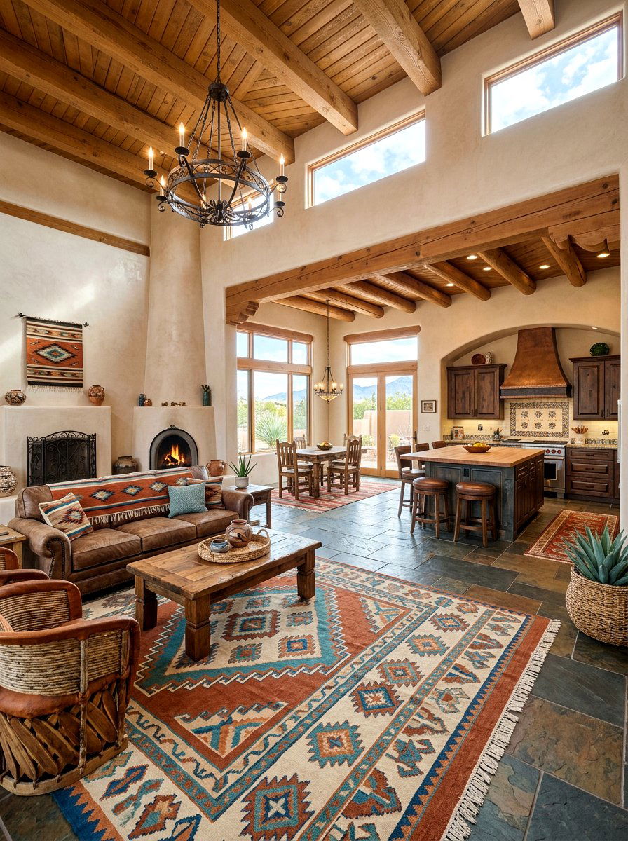 Open floor plan southwest living room - 30 southwestern living room ideas