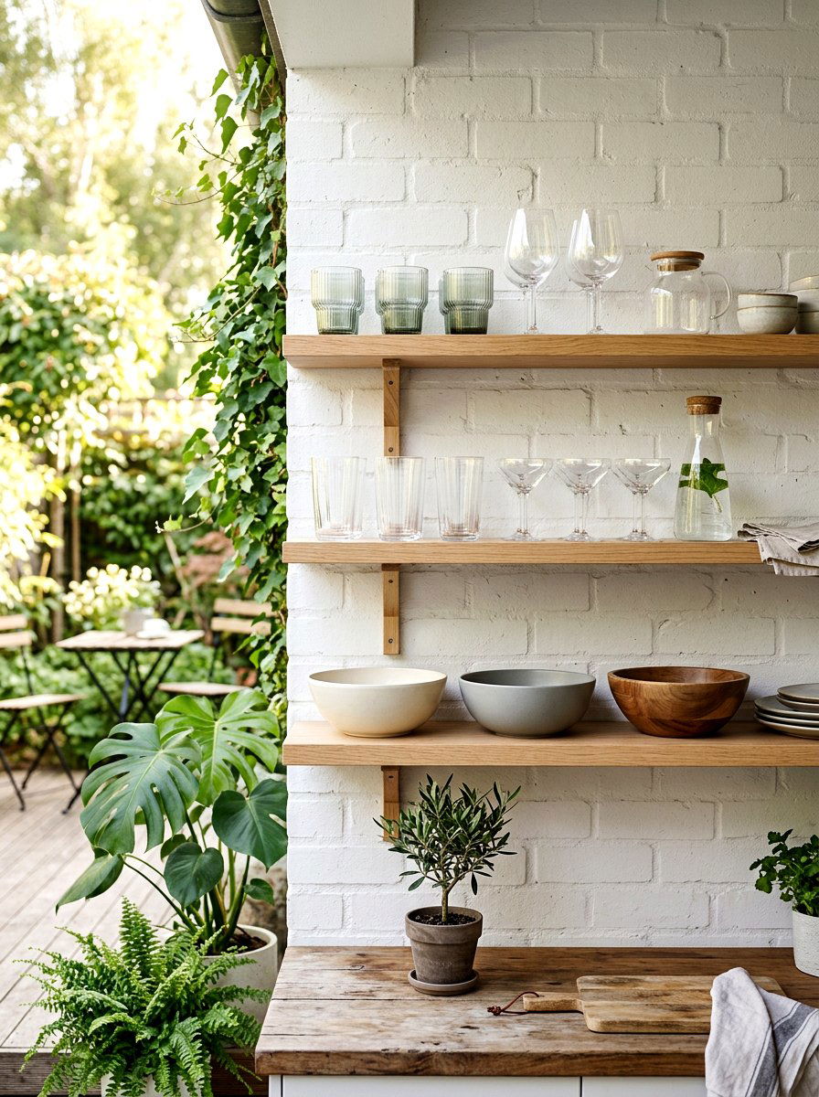 Open kitchen shelf glassware - 30 glassware display ideas