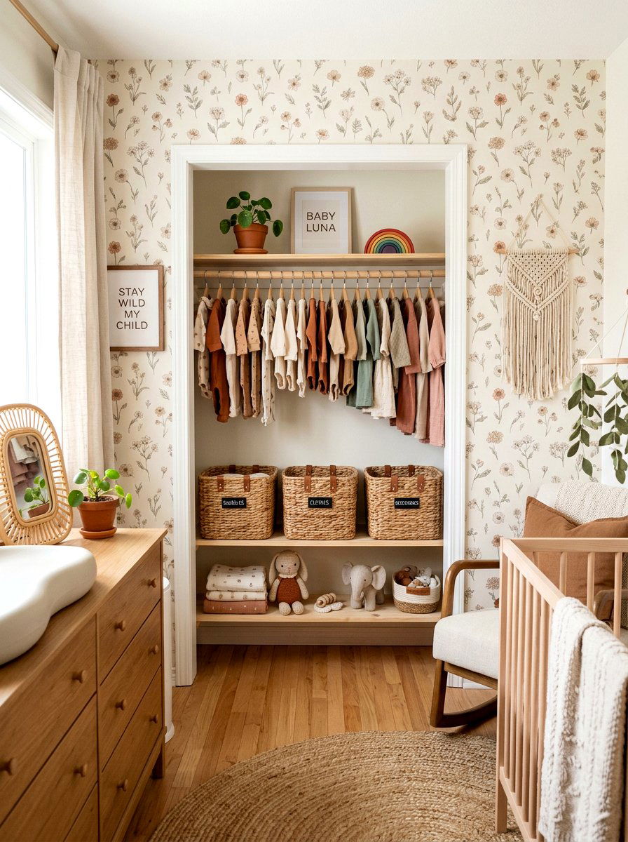 Open nursery closet - 30 kids closet system ideas