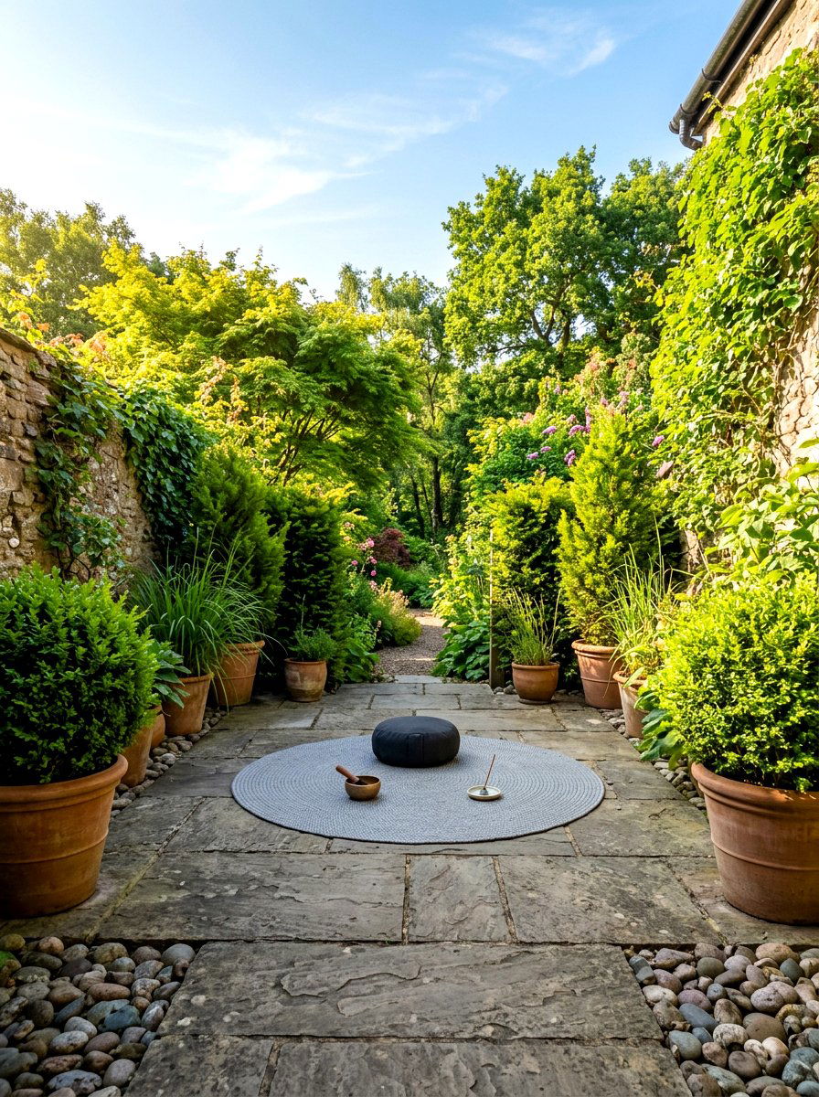 Open patio meditation area - 30 sunrise meditation space ideas