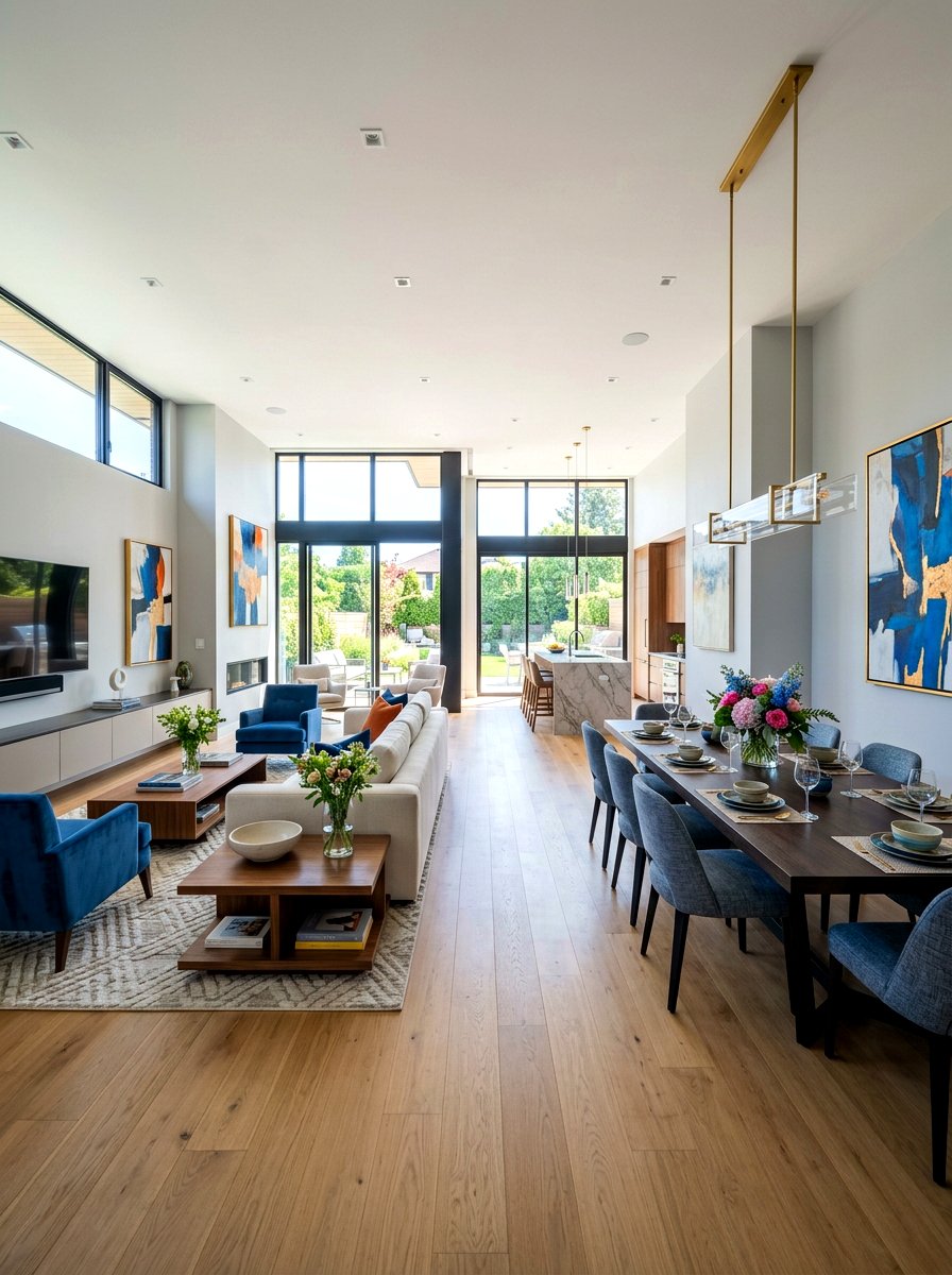 Open plan living room - 30 hotel chic living room ideas