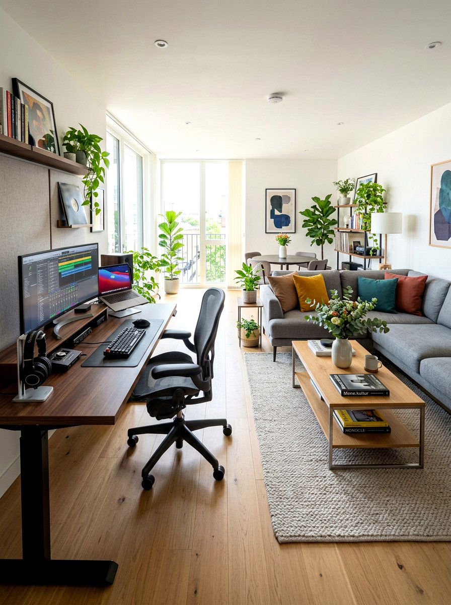 Open plan living room studio - 30 recording room ideas