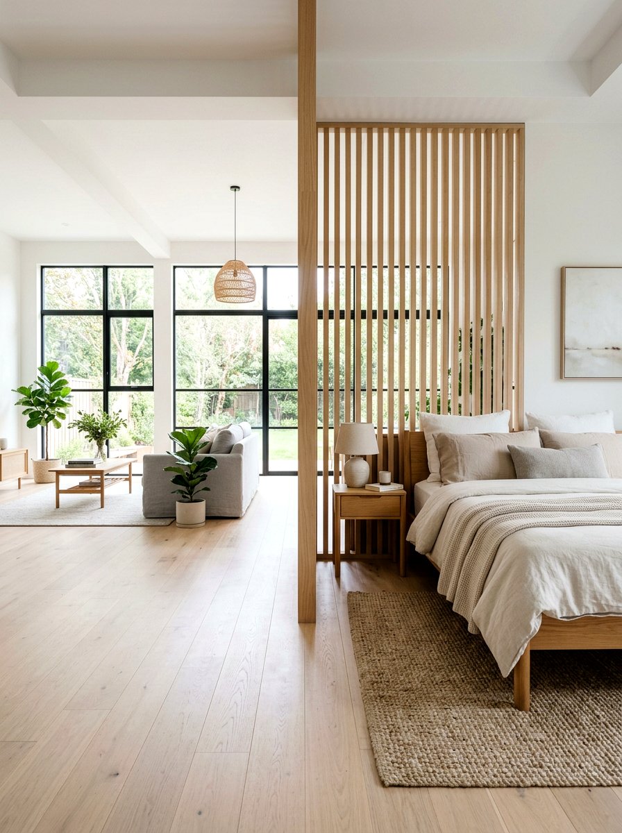 Open plan scandi bedroom - 30 Scandinavian bedroom ideas