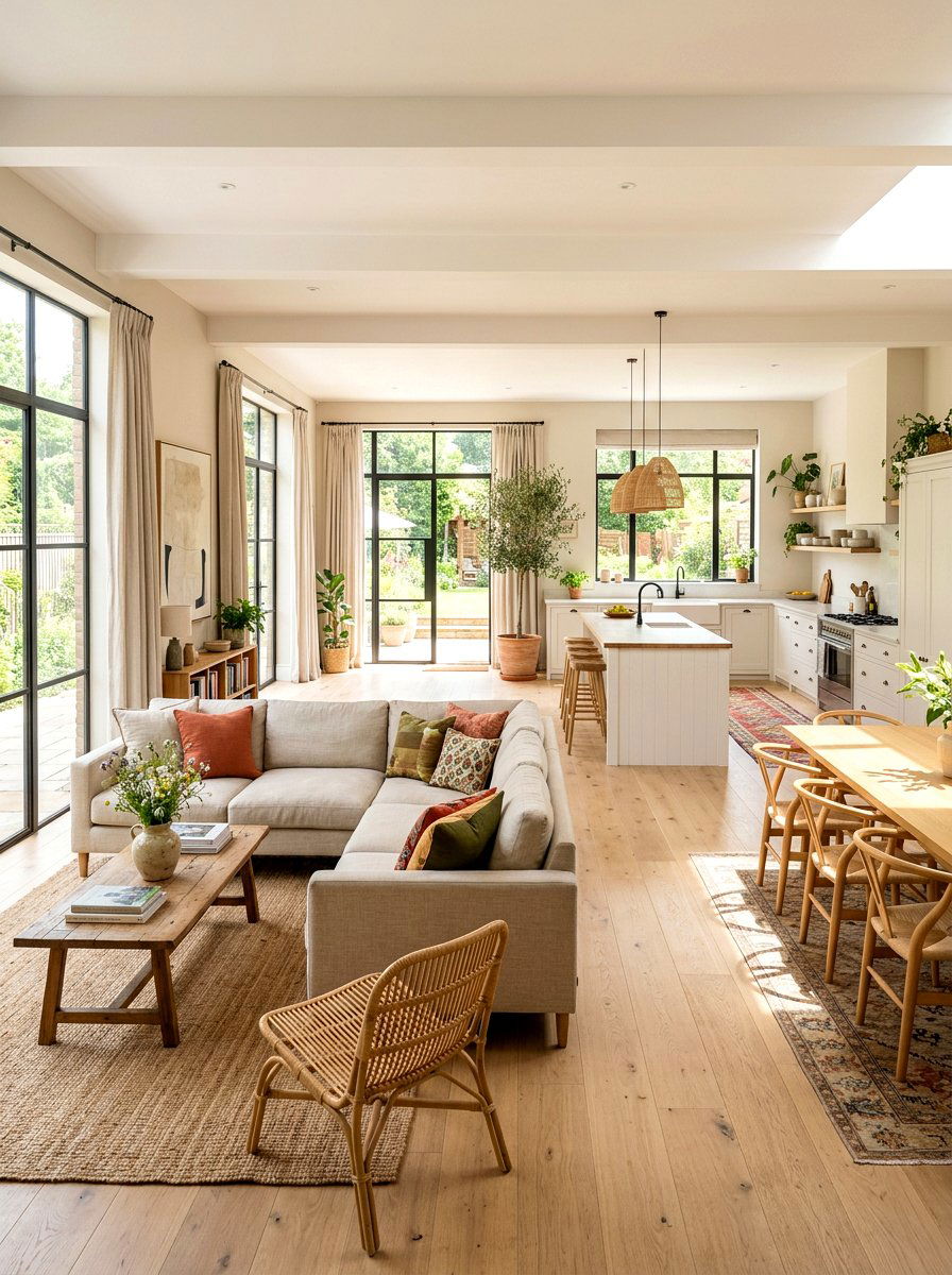 Open plan sun washed living room - 30 sun washed living room ideas