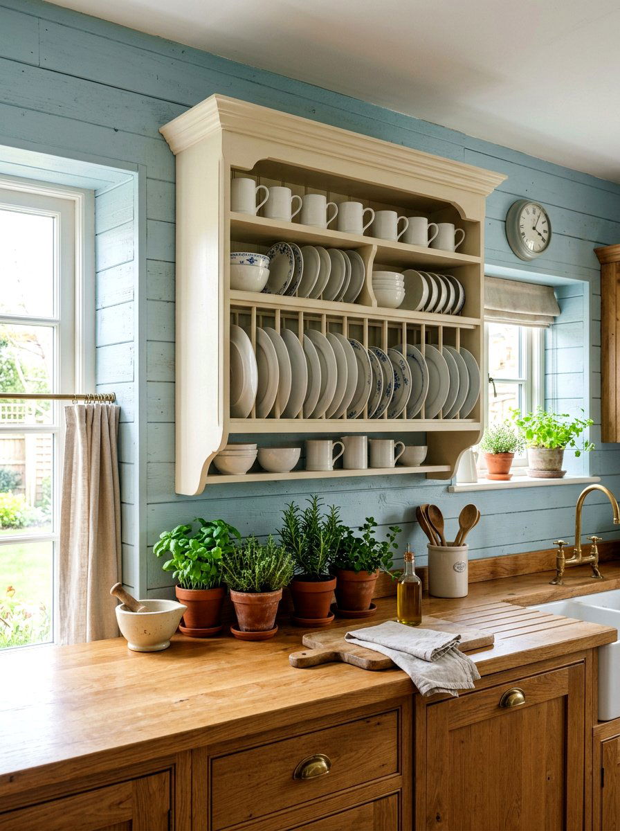 Open plate rack - 30 European unfitted kitchen ideas