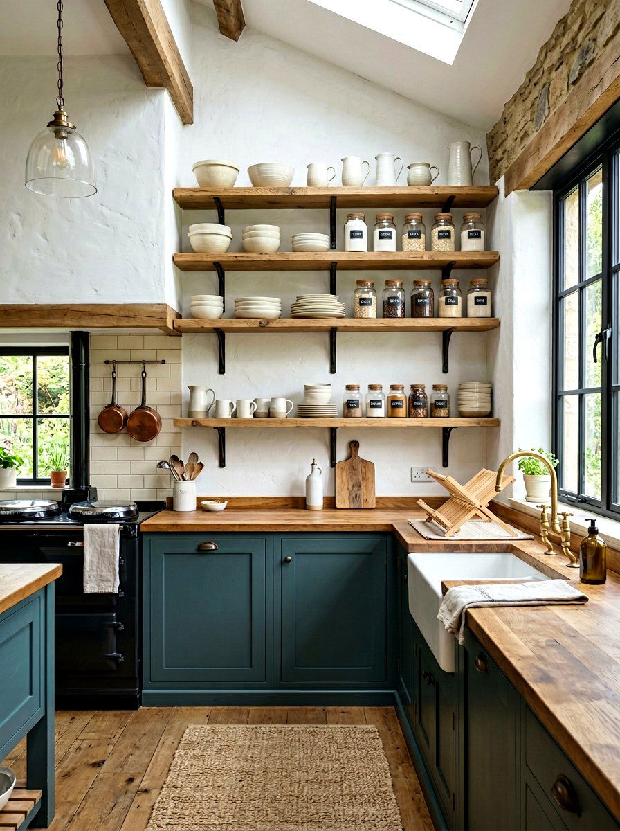 Open shelf kitchen - 30 rustic European kitchen ideas