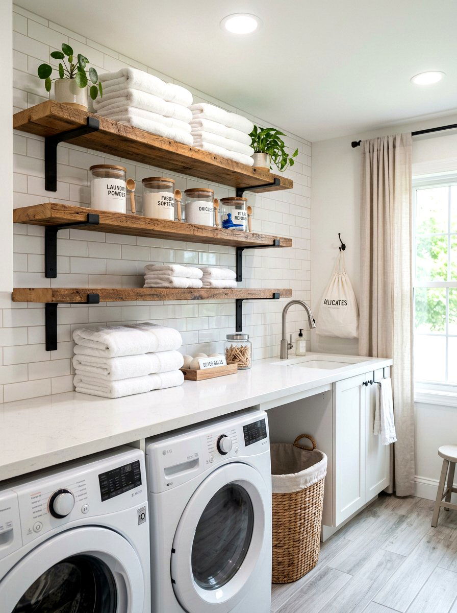 Open shelf laundry room - 30 vintage laundry room ideas