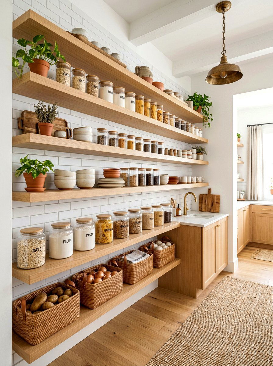Open shelf pantry - 30 butler pantry ideas