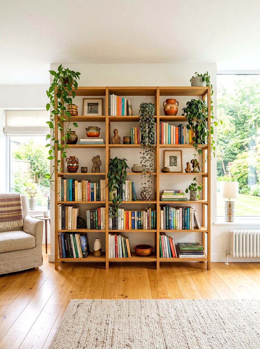 Open shelving - 30 seventies living room ideas