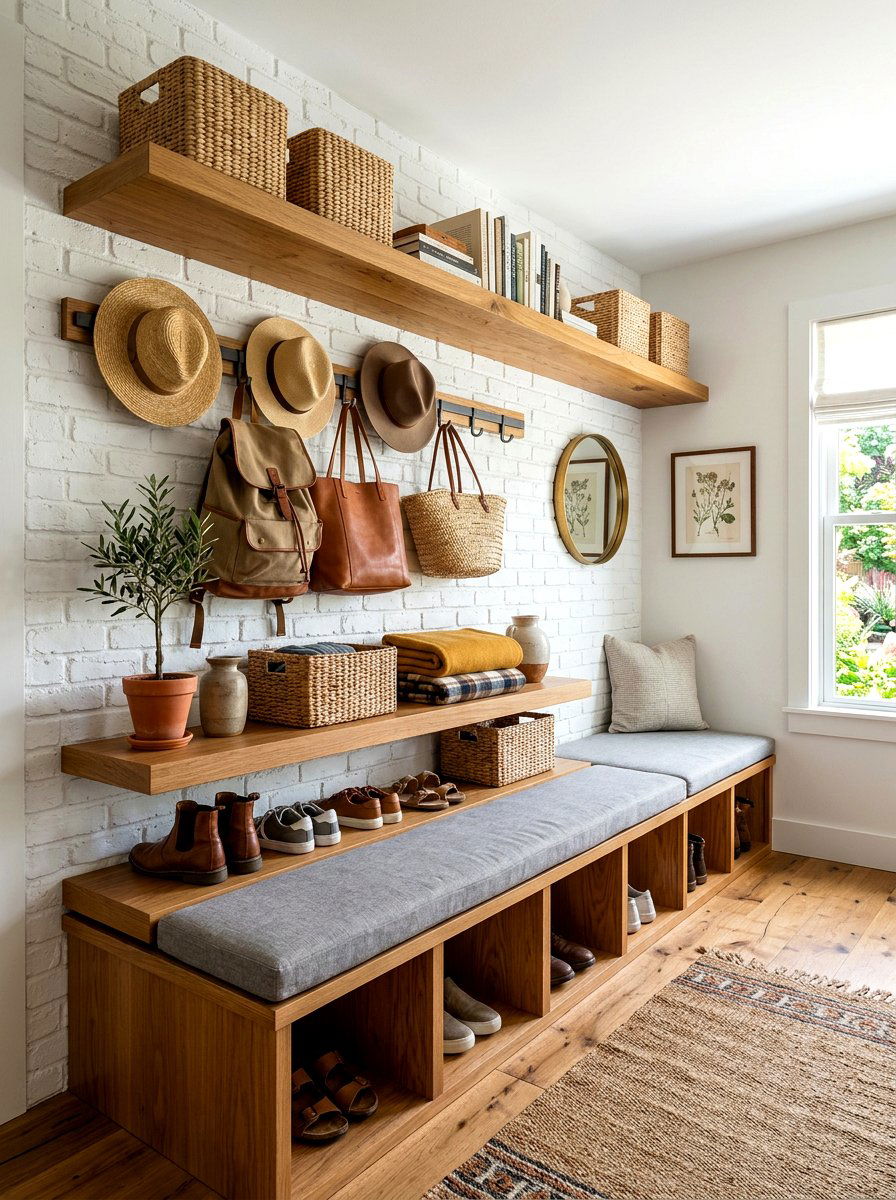 Open shelving for mudroom - 30 organizing a mudroom ideas