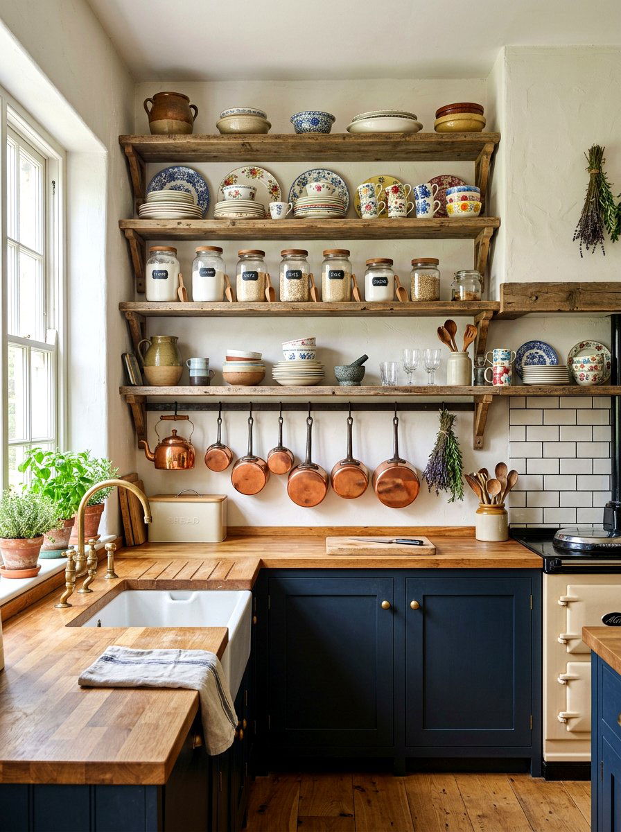 Open shelving kitchen - 30 grandma core kitchen ideas
