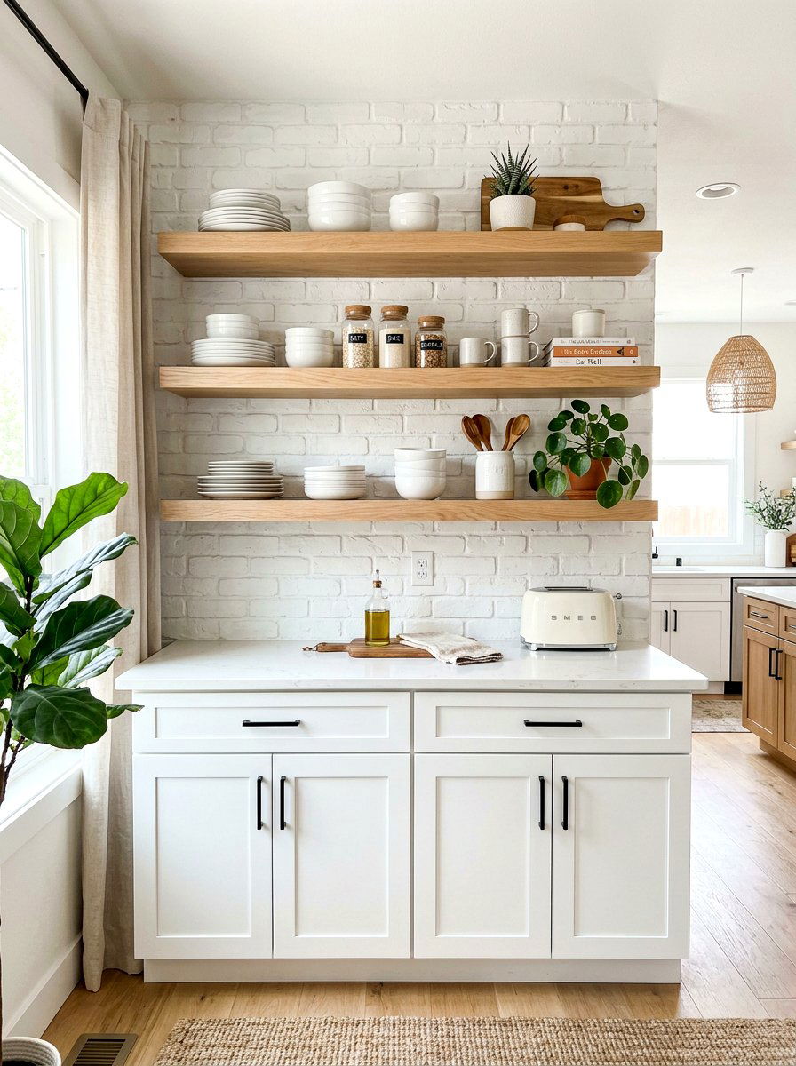 Open shelving storage - 30 condo kitchen ideas