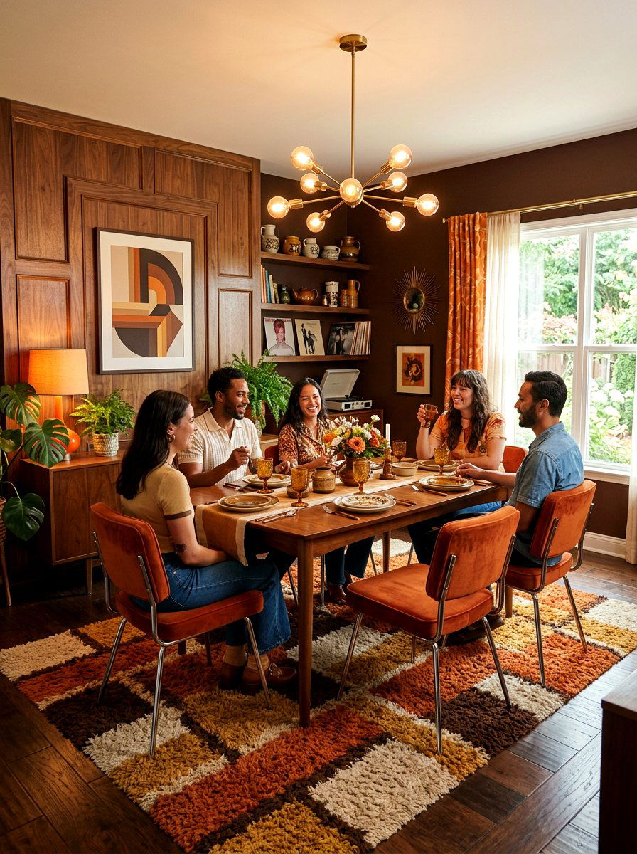 Orange Brown Dining Room - 30 viral dining room ideas