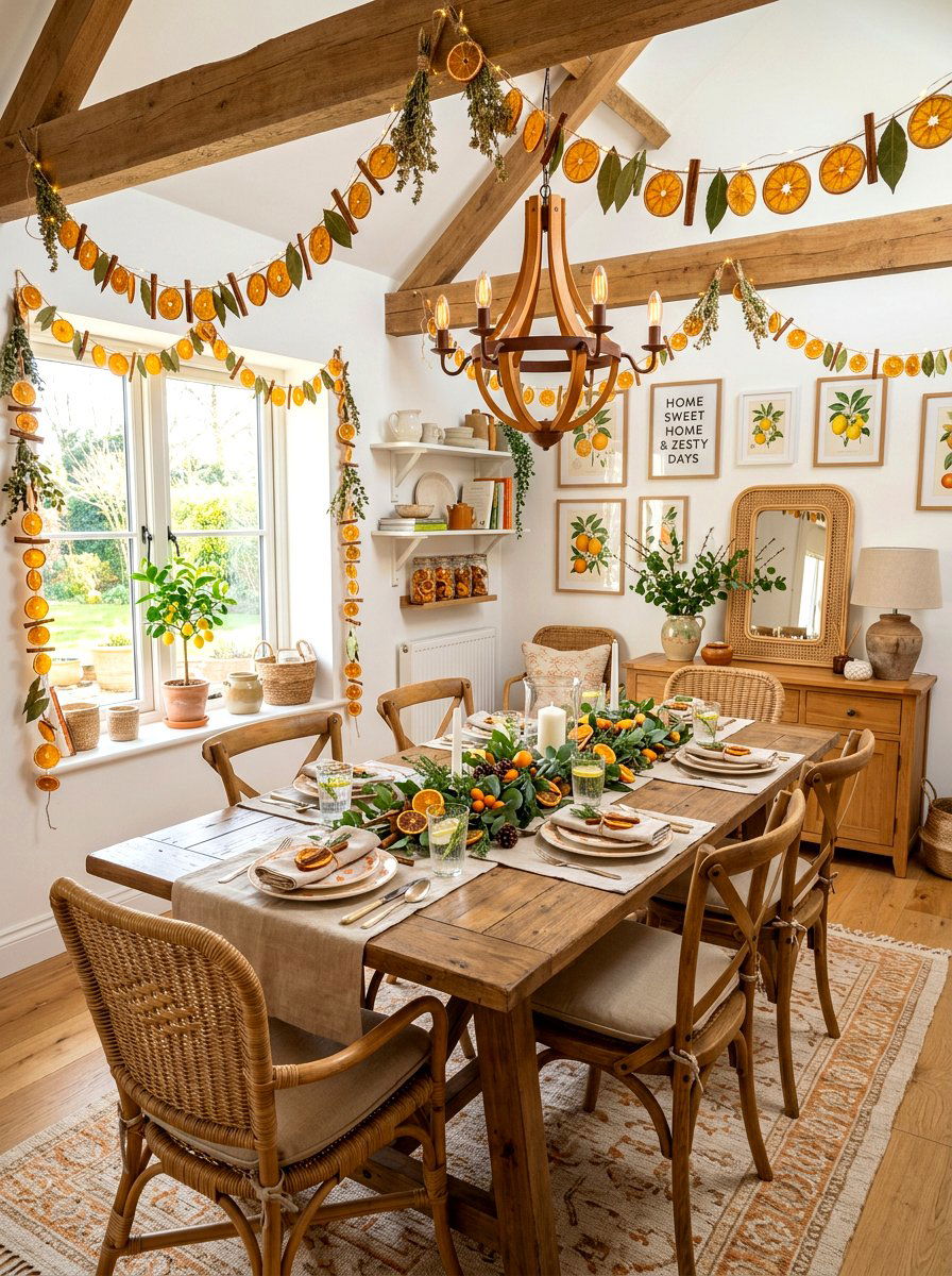 Orange Citrus Table Setting - 30 Thanksgiving table decor ideas