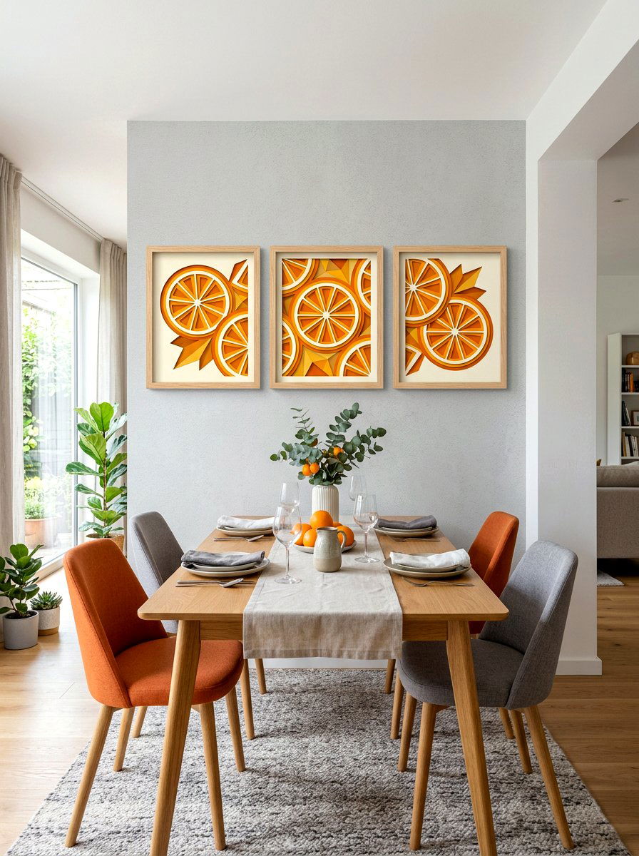 Orange Slice Wall Art - 30 dried orange decor ideas