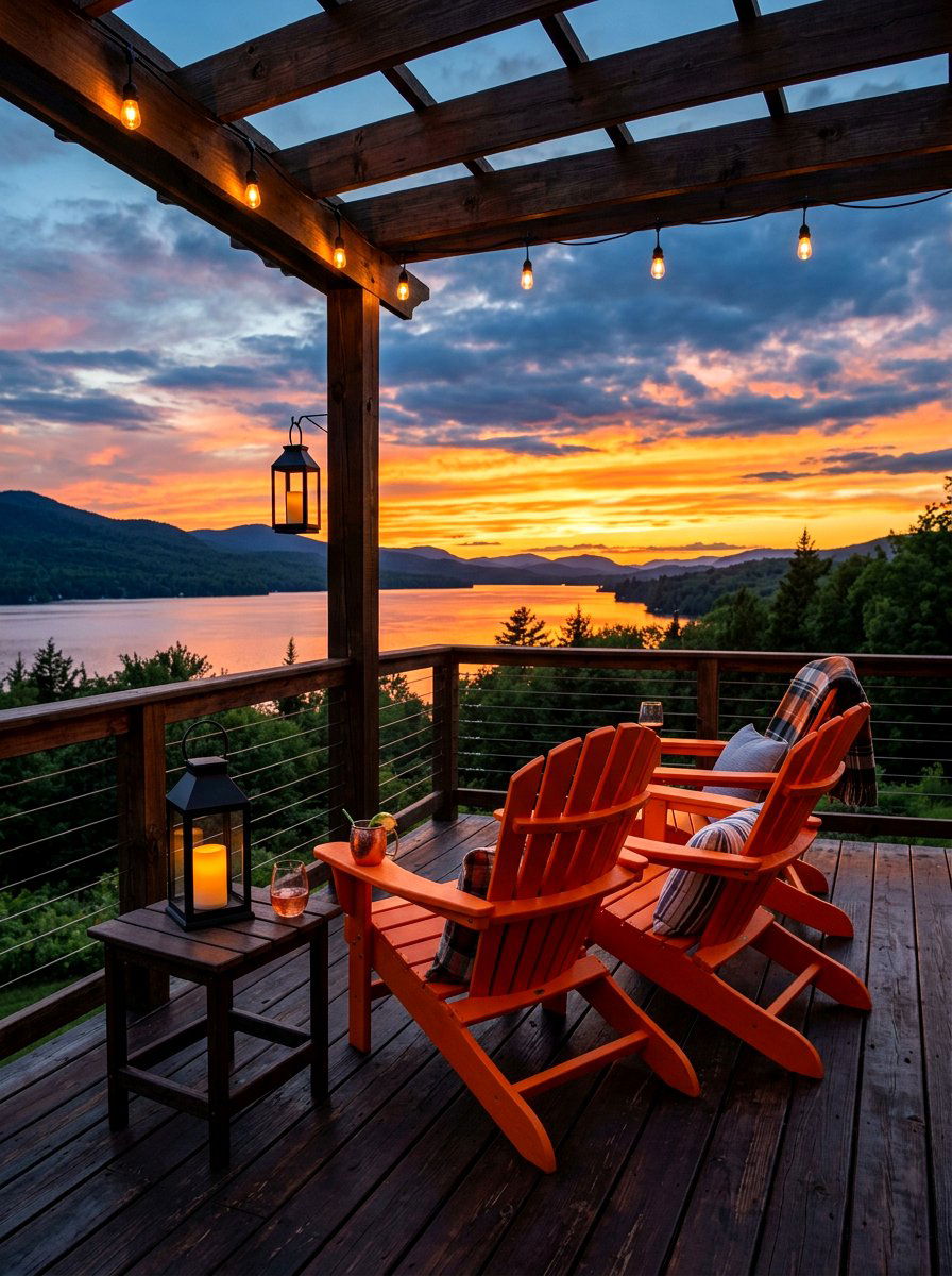 Orange Sunset Adirondack - 30 Adirondack chair ideas