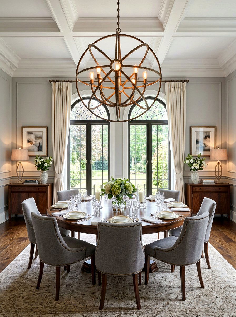 Orb Metal Chandelier - 30 classic dining room chandelier ideas