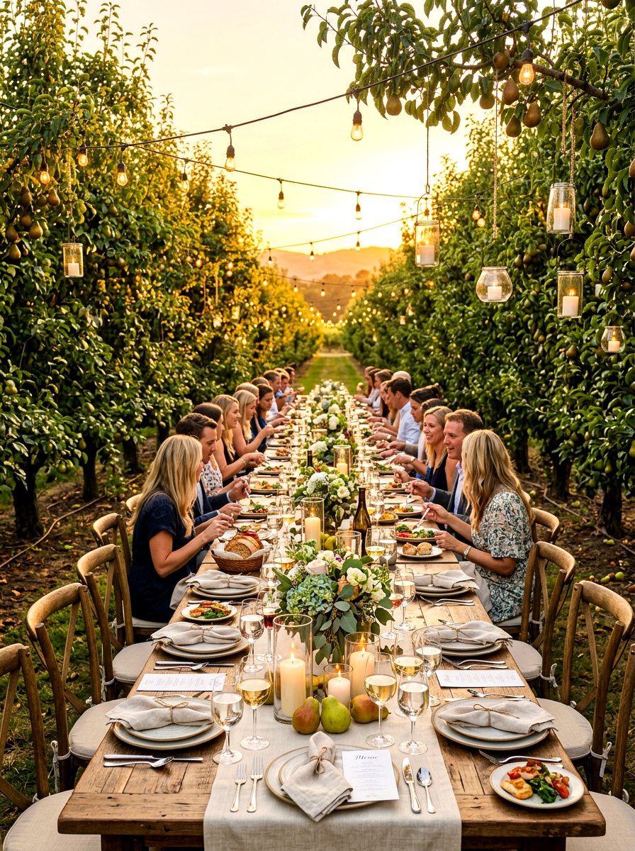 Orchard dining table setting - 30 orchard backyard aesthetic ideas