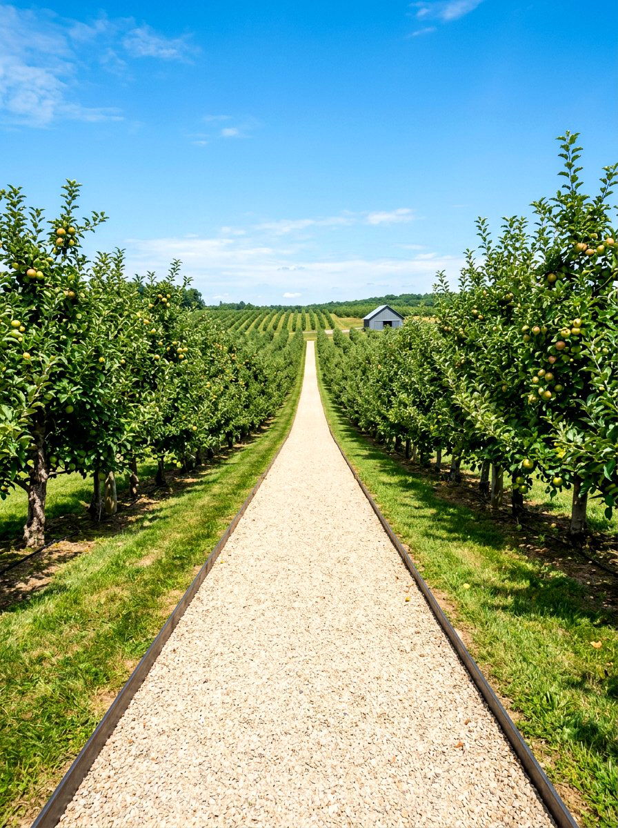 Orchard gravel walkway - 30 orchard backyard aesthetic ideas