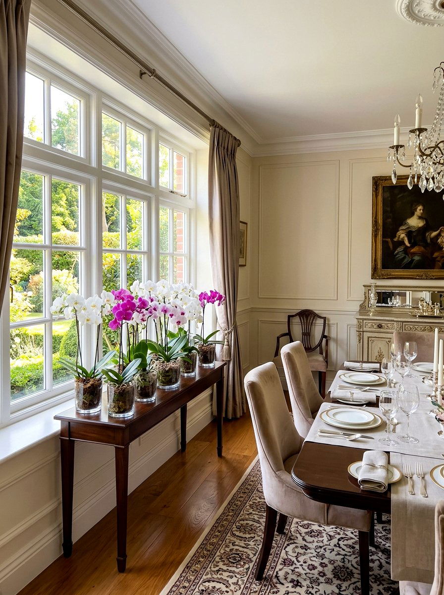 Orchid Display Window - 30 windowsill garden ideas