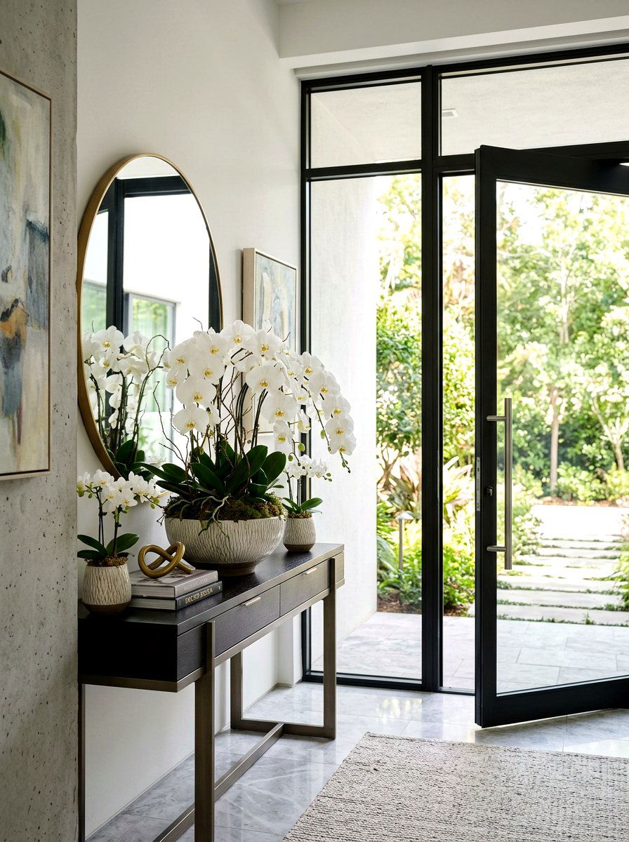 Orchid Doorway Display - 30 floral doorway ideas