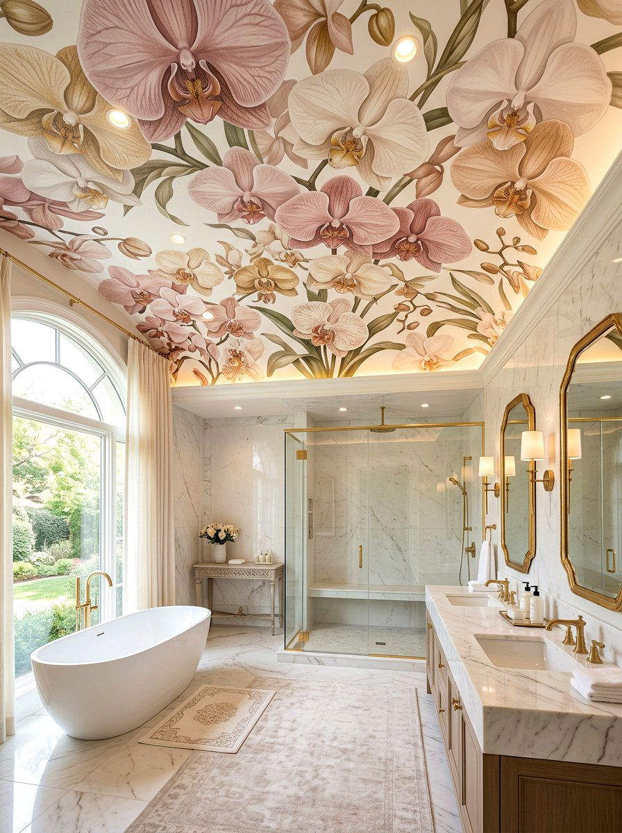 Orchid Floral Ceiling - 30 vintage floral ceiling ideas