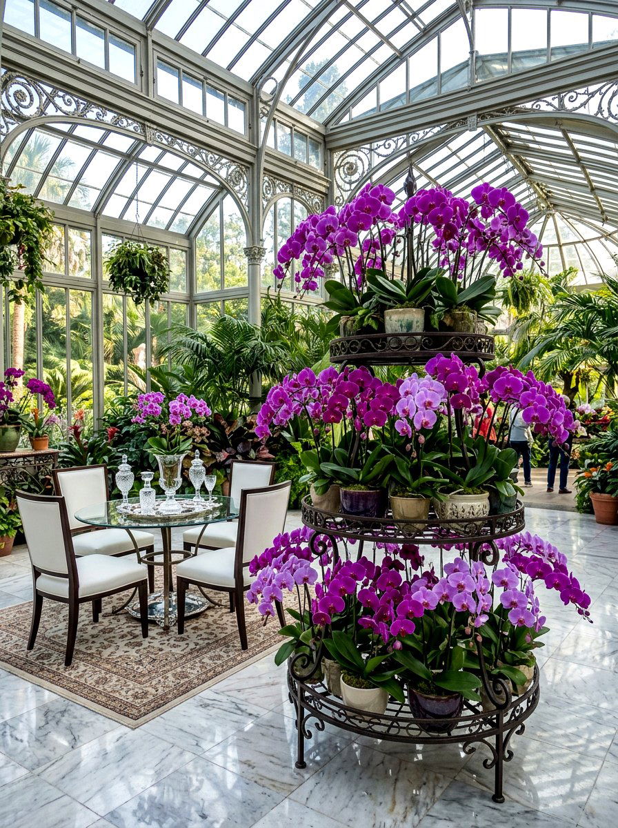 Orchids On Display - 30 sunroom plant ideas