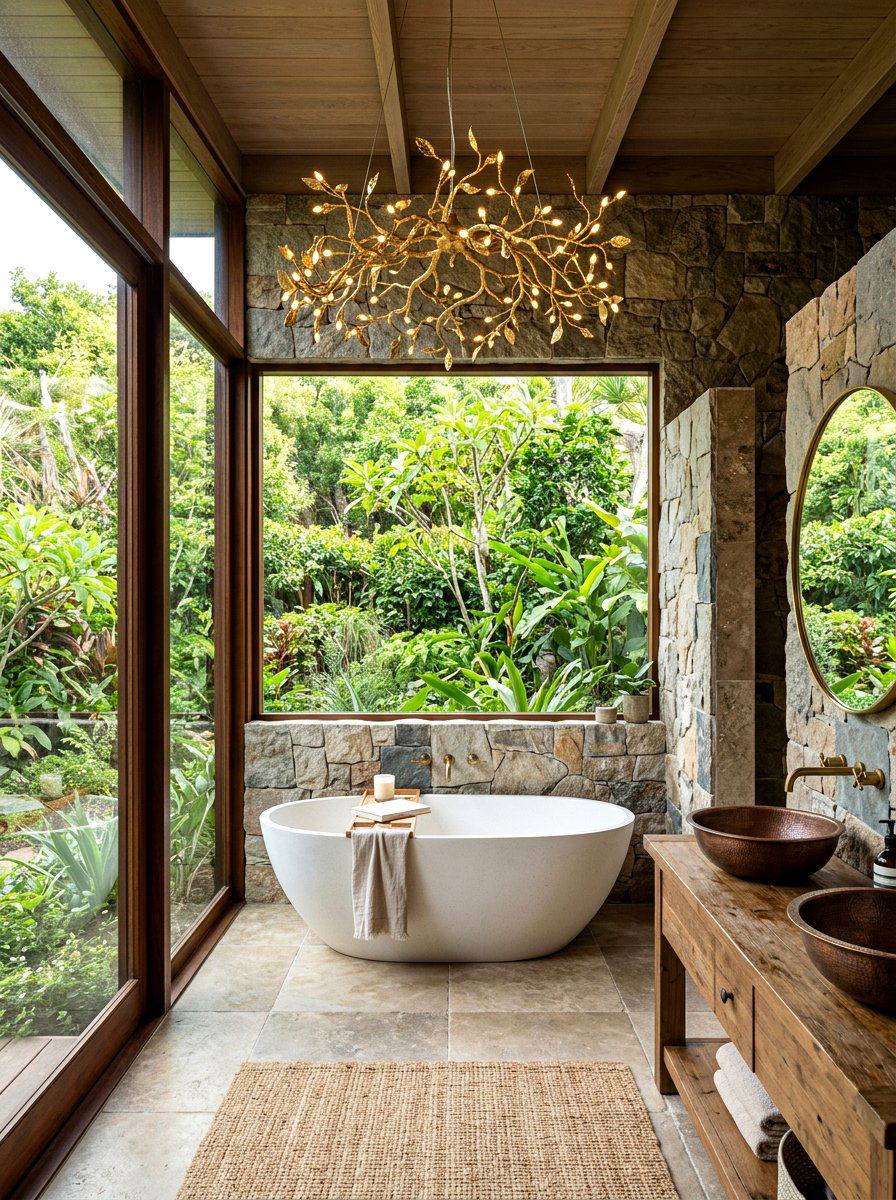 Organic Branch Chandelier Bathroom - 30 chandelier over bathtub ideas