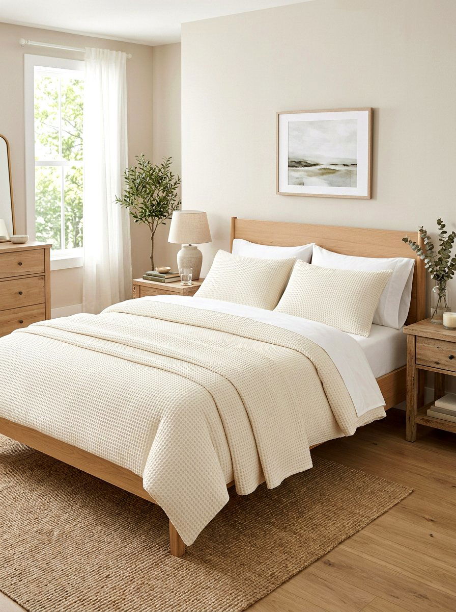 Organic Cotton Bedding Set - 30 low stimulation bedroom decor ideas