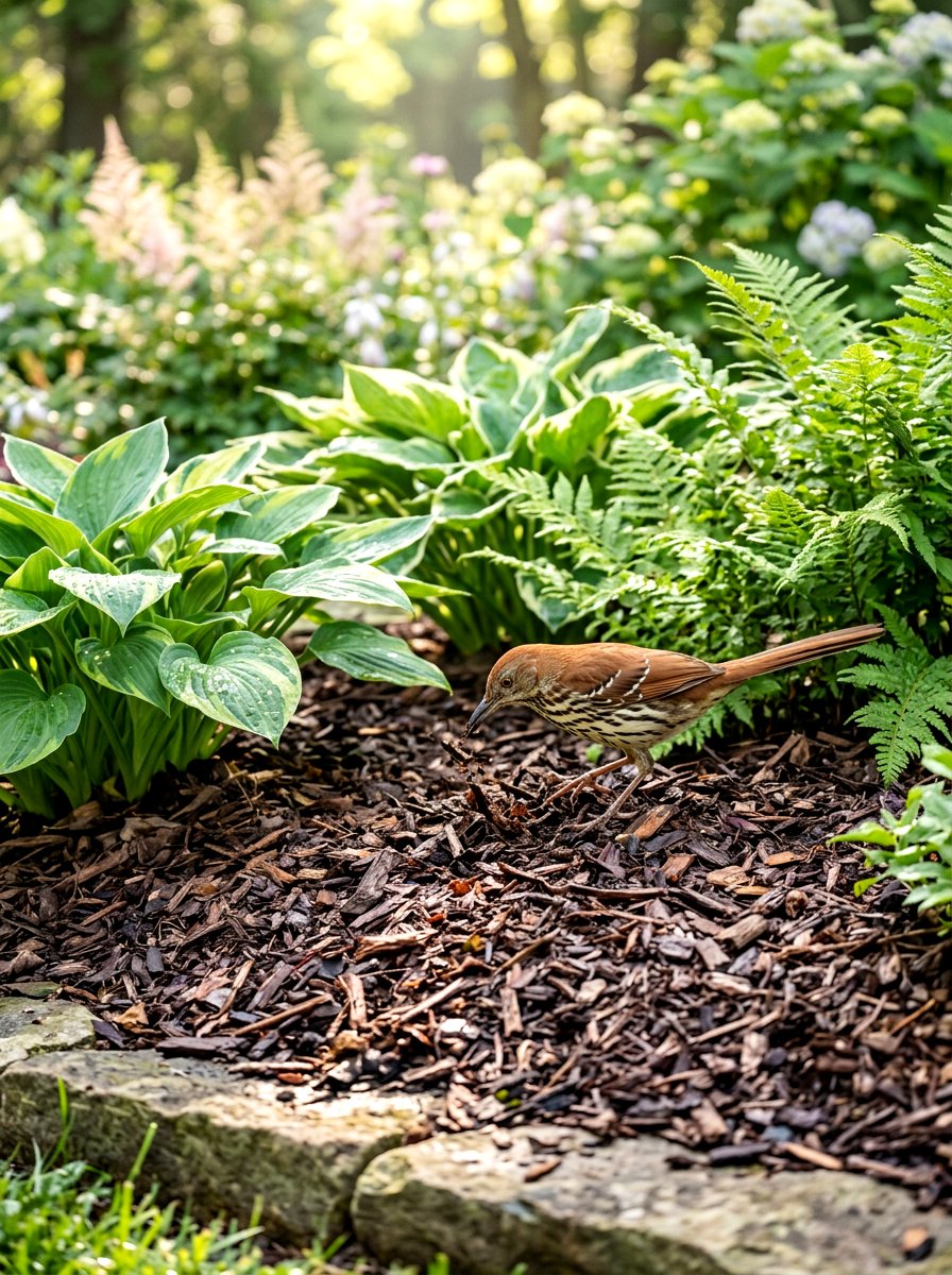 Organic Garden Mulch - 30 bird friendly backyard ideas