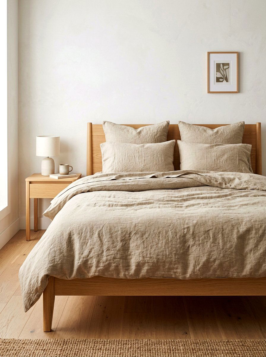 Organic Linen Bedding - 30 sleep sanctuary bedroom ideas