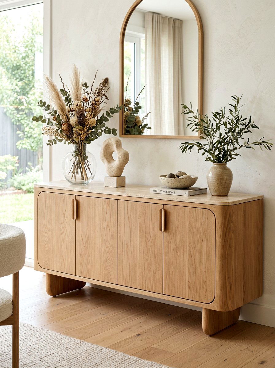 Organic Modern Buffet - 30 buffet table decor ideas